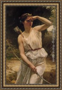 A Hunting Morn Framed Paintings - Diana Hunting by Guillaume Seignac