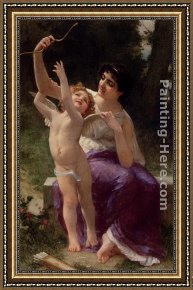The Education of Cupid Framed Paintings - Venus and Cupid by Guillaume Seignac