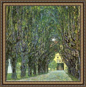 Park of Rose Framed Paintings - Avenue of Schloss Kammer Park by Gustav Klimt