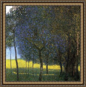 Trees Framed Paintings - Fruit Trees by Gustav Klimt