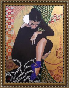 Homage to Kandinsky Framed Paintings - Homage to Gustav Klimt Dancer by Gustav Klimt