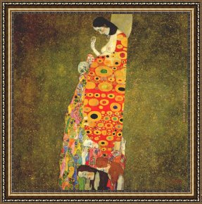 Gustav Klimt Framed Paintings - Hope by Gustav Klimt