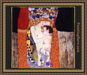 An Algerian Mother And Child Framed Paintings - mother and child by Gustav Klimt