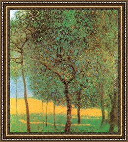 The Pear Orchard Framed Paintings - Orchard by Gustav Klimt