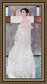 Disembarkation of The Spanish at Vera Cruz (with Portrait of Cortez As a Hunchback) Framed Paintings - Portrait of Margaret Stonborough Wittgenstei by Gustav Klimt