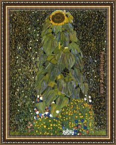 Gustav Klimt Framed Paintings - The Sunflower by Gustav Klimt