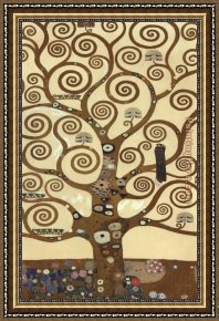 Trees Framed Paintings - The Tree of Life (gold foil) by Gustav Klimt
