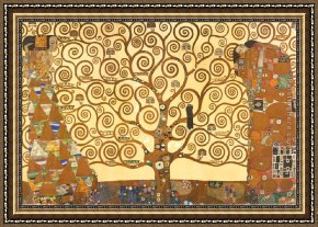 Trees Framed Paintings - The Tree of Life 1909 by Gustav Klimt