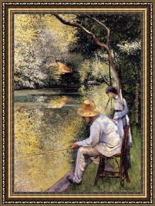 The Departure of The Fishing Fleet Framed Paintings - Fishing by Gustave Caillebotte
