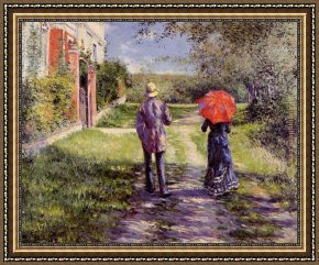 Rising Framed Paintings - Rising Road by Gustave Caillebotte
