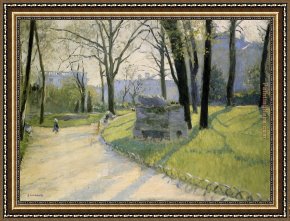 Gustave Framed Paintings - The Parc Monceau by Gustave Caillebotte