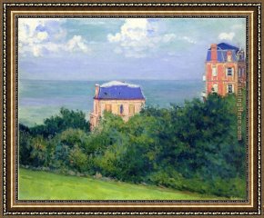 Eze-sur-mer Framed Paintings - Villas at Villers-sur-Mer by Gustave Caillebotte
