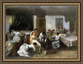 Spirit of The Dead Watching Framed Paintings - Dressing the Dead Girl by Gustave Courbet