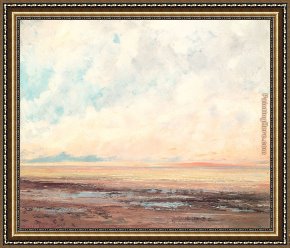 Gustave Framed Paintings - Marine by Gustave Courbet