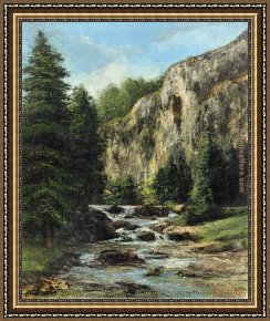 Color Study of Squares Framed Paintings - Study for 'Landscape with Waterfall by Gustave Courbet
