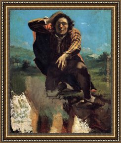 Courbet Framed Paintings - The Desperate Man by Gustave Courbet