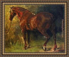 Old English Pheasant Framed Paintings - The English Horse of M Duval by Gustave Courbet