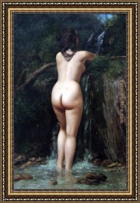 Gustave Framed Paintings - The Source by Gustave Courbet