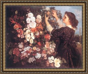 Gustave Framed Paintings - The Trellis by Gustave Courbet