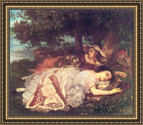 The Young Critics Framed Paintings - The Young Ladies on the Banks of the Seine by Gustave Courbet