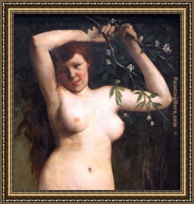 Courbet Framed Paintings - Torso of a Woman by Gustave Courbet