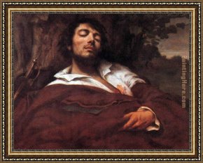 Wounded Montenegrin Framed Paintings - Wounded Man by Gustave Courbet