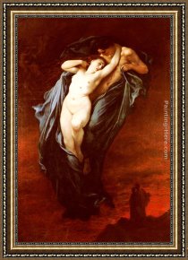 Paolo And Francesca Framed Paintings - Paolo and Francesca da Rimini by Gustave Dore