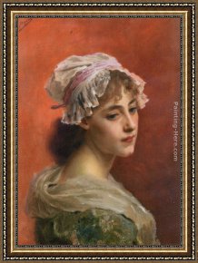 Silent Thoughts Framed Paintings - Lost In Thought by Gustave Jean Jacquet