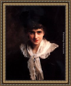 Madame Framed Paintings - Portrait of Madame Roland by Gustave Jean Jacquet