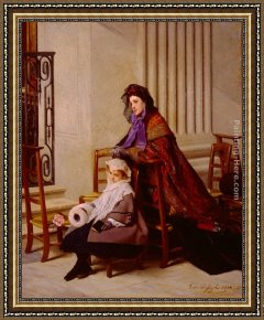 Early Sunday Morning Framed Paintings - Sunday Morning by Gustave Leonhard de Jonghe