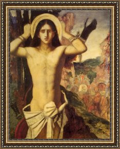 Saints Framed Paintings - Saint Sebastian by Gustave Moreau