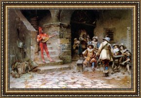 Gustavo Framed Paintings - The Minstrels Story by Gustavo Simoni