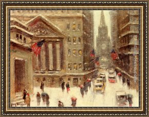 Heaven in New York Framed Paintings - Winter, New York by Guy Carleton Wiggins
