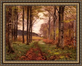 Han-wu Framed Paintings - A Woodland Landscape by Hans Anderson Brendekilde