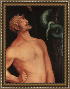 Adam Elsheimer Framed Paintings - Adam (detail) by Hans Baldung