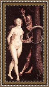 The Death of Demosthenes Framed Paintings - Eve, the Serpent, and Death by Hans Baldung