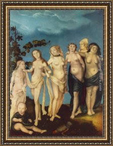 Han-wu Framed Paintings - The Seven Ages of Woman by Hans Baldung