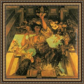 Hans Makart Framed Paintings - 'Sinnbild des fr&ouml;hlichen Lebensgenusses' by Hans Makart