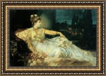 Hans Makart Framed Paintings - Charlotte Wolter als 'Messalina' by Hans Makart