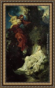 Hans Makart Framed Paintings - Das schlafende Schneewittchen by Hans Makart