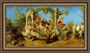 Der Jubil Framed Paintings - Der Jubil&auml;umszug Der Gartenbau by Hans Makart