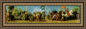 Der Jubil Framed Paintings - Der Jubil&auml;umszug Festwagen der Jagd by Hans Makart