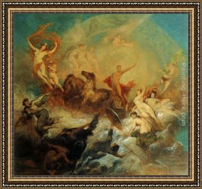 Jerusalem, Cote De La Porte De Jaffe Framed Paintings - Der Sieg des Lichts &Uuml;ber die Finsternis by Hans Makart