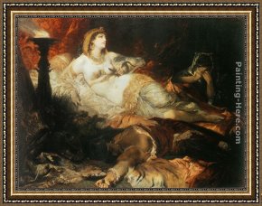 Der Jubil Framed Paintings - Der Tod der Kleopatra by Hans Makart