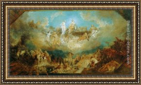 Emilie, Die Schwester Menzels Framed Paintings - Die Versenkung des Nibelungenhortes in den Rhein by Hans Makart
