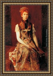 Hans Makart Framed Paintings - Dora Fournier-Gabillon by Hans Makart
