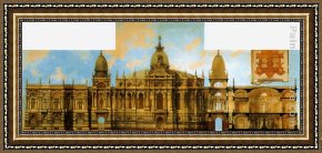 Hund Fuchs Und Katze Framed Paintings - Entw&uuml;rfe f&uuml;r Einen Palast, R&uuml;ckseit und (aufgeklebter) Grundriss by Hans Makart