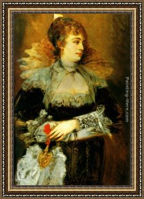 Hans Makart Framed Paintings - Hanna Klinkosch by Hans Makart
