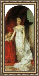 Hans Makart Framed Paintings - Kronprinzessin Stephanie by Hans Makart