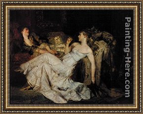 Hans Makart Framed Paintings - Marmorherzen by Hans Makart